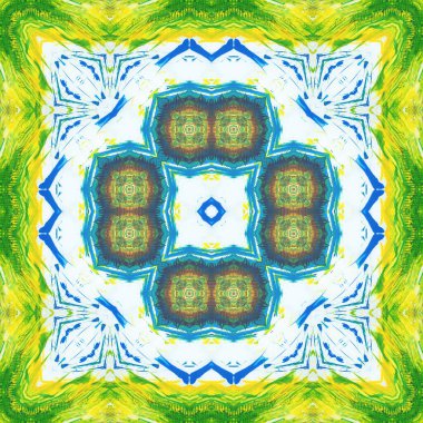 Kusursuz kare desenli kaleydoskop. Akrilik boya