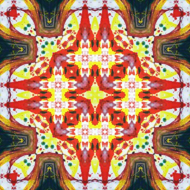 Kusursuz kare desenli kaleydoskop. Akrilik boya