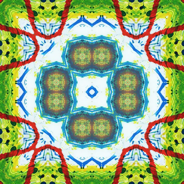 Kusursuz kare desenli kaleydoskop. Akrilik boya