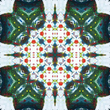 Kusursuz kare desenli kaleydoskop. Akrilik boya