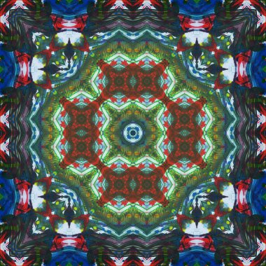 Kusursuz kare desenli kaleydoskop. Akrilik boya