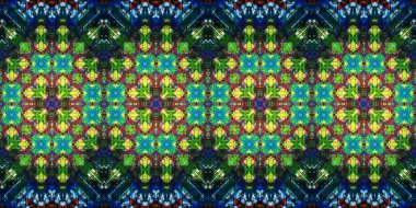 Kusursuz çizim kalıpları kaleydoskop. Akrilik boya çizilmiş.