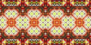 Kusursuz çizim kalıpları kaleydoskop. Akrilik boya çizilmiş.