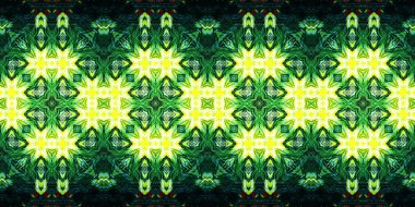 Kusursuz çizim kalıpları kaleydoskop. Akrilik boya çizilmiş.