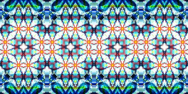 Kusursuz çizim kalıpları kaleydoskop. Akrilik boya çizilmiş.