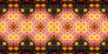 Kusursuz çizim kalıpları kaleydoskop. Akrilik boya çizilmiş.