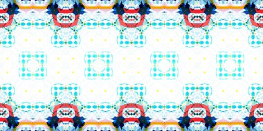 Kusursuz çizim kalıpları kaleydoskop. Akrilik boya çizilmiş.