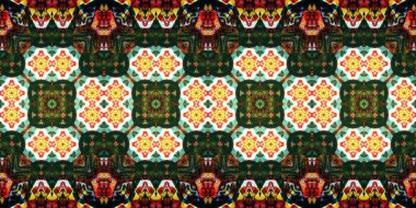 Kusursuz çizim kalıpları kaleydoskop. Akrilik boya çizilmiş.