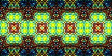 Kusursuz çizim kalıpları kaleydoskop. Akrilik boya çizilmiş.