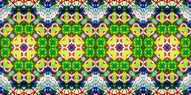 Kusursuz çizim kalıpları kaleydoskop. Akrilik boya çizilmiş.