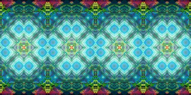 Kusursuz çizim kalıpları kaleydoskop. Akrilik boya çizilmiş.