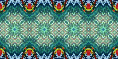 Kusursuz çizim kalıpları kaleydoskop. Akrilik boya çizilmiş.