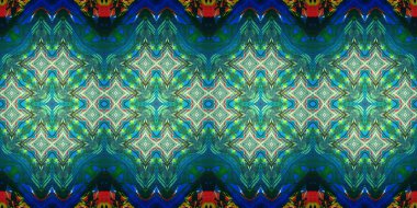 Kusursuz çizim kalıpları kaleydoskop. Akrilik boya çizilmiş.