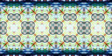 Kusursuz çizim kalıpları kaleydoskop. Akrilik boya çizilmiş.