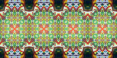 Kusursuz çizim kalıpları kaleydoskop. Akrilik boya çizilmiş.