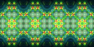 Kusursuz çizim kalıpları kaleydoskop. Akrilik boya çizilmiş.