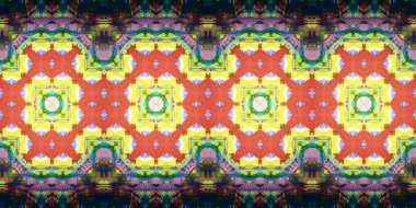 Kusursuz çizim kalıpları kaleydoskop. Akrilik boya çizilmiş.