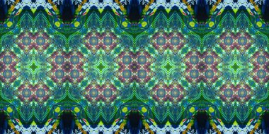 Kusursuz çizim kalıpları kaleydoskop. Akrilik boya çizilmiş.