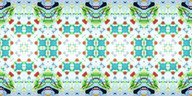 Kusursuz çizim kalıpları kaleydoskop. Akrilik boya çizilmiş.