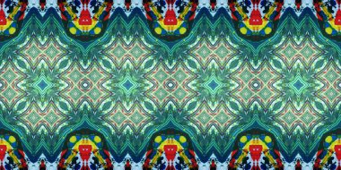 Kusursuz çizim kalıpları kaleydoskop. Akrilik boya çizilmiş.