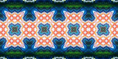 Kusursuz çizim kalıpları kaleydoskop. Akrilik boya çizilmiş.