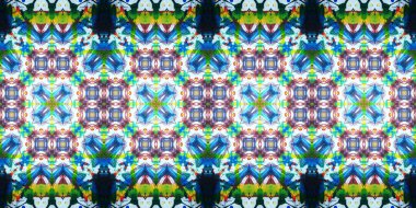 Kusursuz çizim kalıpları kaleydoskop. Akrilik boya çizilmiş.