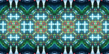 Kusursuz çizim kalıpları kaleydoskop. Akrilik boya çizilmiş.