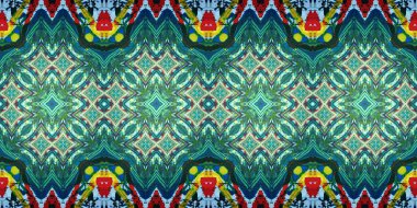 Kusursuz çizim kalıpları kaleydoskop. Akrilik boya çizilmiş.