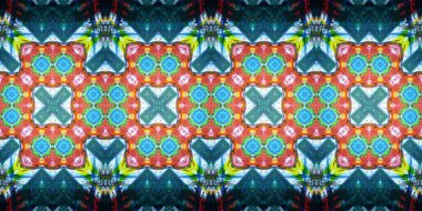 Kusursuz çizim kalıpları kaleydoskop. Akrilik boya çizilmiş.