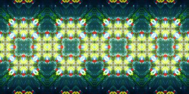 Kusursuz çizim kalıpları kaleydoskop. Akrilik boya çizilmiş.