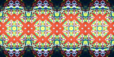 Kusursuz çizim kalıpları kaleydoskop. Akrilik boya çizilmiş.