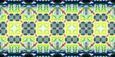 Kusursuz çizim kalıpları kaleydoskop. Akrilik boya çizilmiş.