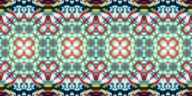 Kusursuz çizim kalıpları kaleydoskop. Akrilik boya çizilmiş.