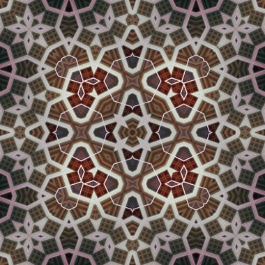 Kare, pürüzsüz desen. Doku simetrik olarak örülmüş.