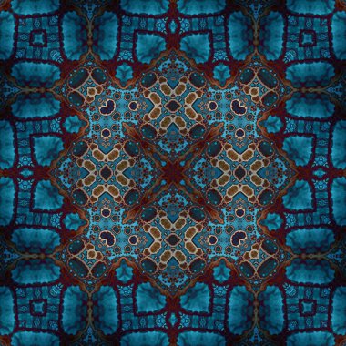 Kare, pürüzsüz desen. Doku simetrik olarak örülmüş.