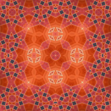 Kare, pürüzsüz desen. Doku simetrik olarak örülmüş.