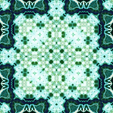 Kare, pürüzsüz desen. Doku simetrik olarak örülmüş.