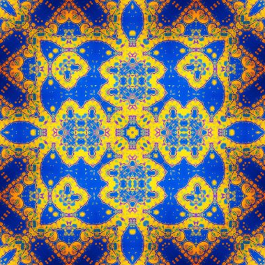 Kare, pürüzsüz desen. Doku simetrik olarak örülmüş.