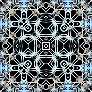 Kare, pürüzsüz desen. Doku simetrik olarak örülmüş.