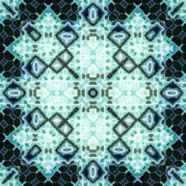 Kare, pürüzsüz desen. Doku simetrik olarak örülmüş.