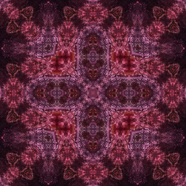 Kare, pürüzsüz desen. Doku simetrik olarak örülmüş.