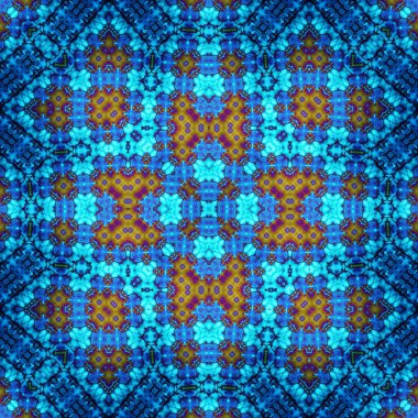 Kare, pürüzsüz desen. Doku simetrik olarak örülmüş.