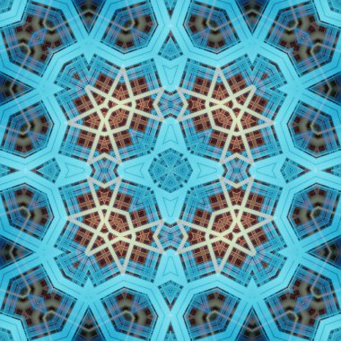 Kare, pürüzsüz desen. Doku simetrik olarak örülmüş.