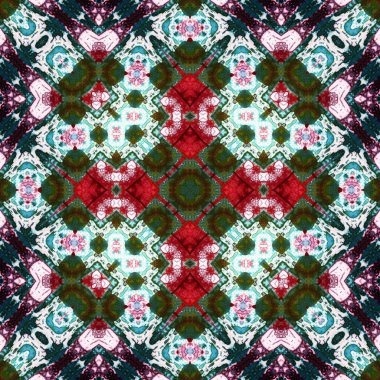 Kare, pürüzsüz desen. Doku simetrik olarak örülmüş.