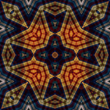 Kare, pürüzsüz desen. Doku simetrik olarak örülmüş.