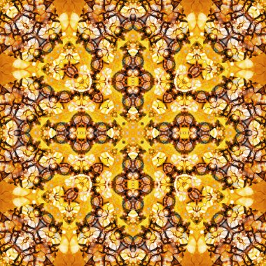 Kare, pürüzsüz desen. Doku simetrik olarak örülmüş.