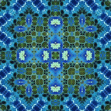 Kare, pürüzsüz desen. Doku simetrik olarak örülmüş.