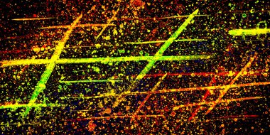 Yazarın sanatsal soyutlamaları. Gökkuşağı lekeleri. Suluboya ve alkol mürekkebi