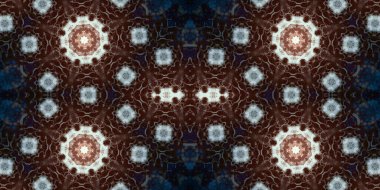 Kusursuz mozaik desen. Soyut kare sonsuz şablonu tekrarlıyor. Mavi kaleydoskop