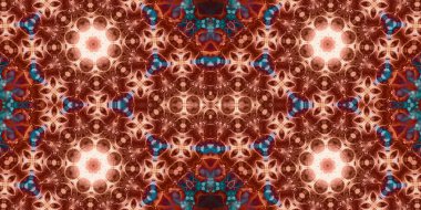 Kusursuz mozaik desen. Soyut kare sonsuz şablonu tekrarlıyor. Mavi kaleydoskop